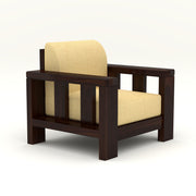 Outer 1 Seater Solid Wood Sofa (Walnut Finish)