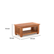 Lythorius Sheesham Wood Center Table (Honey Finish)