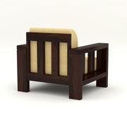 Outer 1 Seater Solid Wood Sofa (Walnut Finish)