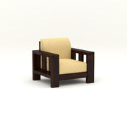 Outer 1 Seater Solid Wood Sofa (Walnut Finish)