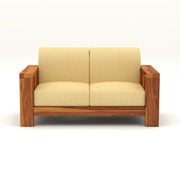 Outer 2 Seater Solid Wood Sofa (Honey Finish)