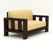 Outer 2 Seater Solid Wood Sofa (Walnut Finish)