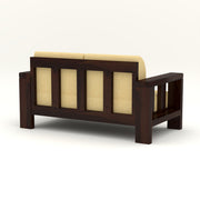 Outer 2 Seater Solid Wood Sofa (Walnut Finish)