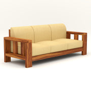 Outer 7 Seater Solid Wood Sofa (Honey Finish)