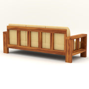 Outer 3 Seater Solid Wood Sofa (Honey Finish)