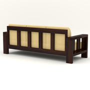 Outer 7 Seater Solid Wood Sofa (Walnut Finish)