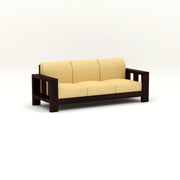 Outer 3 Seater Solid Wood Sofa (Walnut Finish)