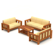 Outer 7 Seater Solid Wood Sofa (Honey Finish)