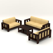 Outer 7 Seater Solid Wood Sofa (Walnut Finish)