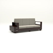 Jorvian Mossy 6 Seater Solid Wood Sofa (Walnut Finish)