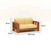 Outer 2 Seater Solid Wood Sofa (Honey Finish)