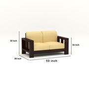 Outer 7 Seater Solid Wood Sofa (Walnut Finish)