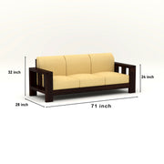 Outer 7 Seater Solid Wood Sofa (Walnut Finish)