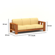 Outer 7 Seater Solid Wood Sofa (Honey Finish)