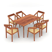 Wytheron 6 Seater Dining Table Set (Honey Finish)