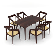 Wytheron 6 Seater Dining Table Set (Walnut Finish)