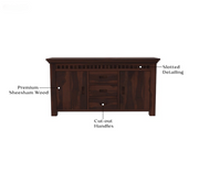Joventhis Sheesham Wood Cabinet and Sideboard (Walnut Finish)