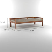 Novren Sheesham Wood Divan with Mattress (Honey Finish)