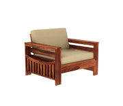 Jenthoris 1 Seater Solid Wood Sofa (Honey Finish)