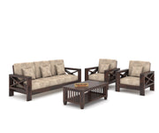 X-Sofa 5 Seater Solid Wood Sofa (Walnut Finish)