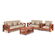 X-Sofa 6 Seater Solid Wood Sofa (Honey Finish)