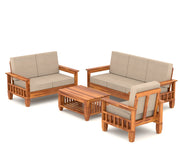 Fenwick 6 Seater Solid Wood Sofa (Honey Finish)