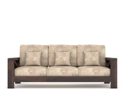 X-Sofa 3 Seater Solid Wood Sofa (Walnut Finish)