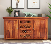 Olythian Sheesham Wood Cabinet and Sideboard (Honey Finish)