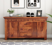 Joventhis Sheesham Wood Cabinet and Sideboard (Honey Finish)