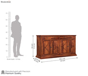Norvithis Sheesham Wood Cabinet and Sideboard (Honey Finish)