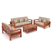 New Outer 7 Seater Solid Wood Sofa (Honey Finish)