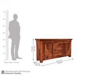 Joventhis Sheesham Wood Cabinet and Sideboard (Honey Finish)