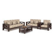 X-Sofa 6 Seater Solid Wood Sofa (Walnut Finish)