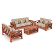 X-Sofa 7 Seater Solid Wood Sofa (Honey Finish)