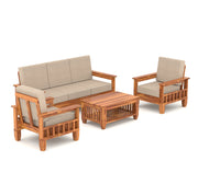 Fenwick 5 Seater Solid Wood Sofa (Honey Finish)