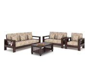 New Outer 6 Seater Solid Wood Sofa (Walnut Finish)