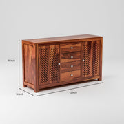Uxenthor Sheesham Wood Cabinet and Sideboard (Honey Finish)