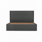 NATRAJ ART & CRAFT Solid Wood Queen Size Upholstered Bed with Box Storage | Luxury Double Bed Cot with Premium Cushioned High Headboard & Diamond Quilted Footboard | Modern Bedroom Furniture