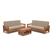 Fenwick 3+3 Seater Solid Wood Sofa (Honey Finish)