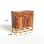 Thorlentis Sheesham Wood Cabinet and Sideboard (Honey Finish)
