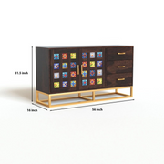 Quentovir Sheesham Wood Cabinet and Sideboard (Walnut Finish)