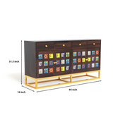 Penthris Sheesham Wood Cabinet and Sideboard (Walnut Finish)