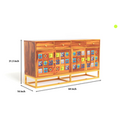 Penthris Sheesham Wood Cabinet and Sideboard (Honey Finish)