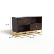 Sythorin Sheesham Wood Cabinet and Sideboard (Walnut Finish)