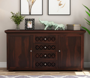 Olythian Sheesham Wood Cabinet and Sideboard (Walnut Finish)