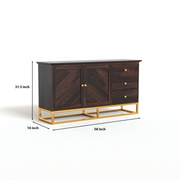 Raltharin Sheesham Wood Cabinet and Sideboard (Walnut Finish)