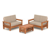 Fenwick 4 Seater Solid Wood Sofa (Honey Finish)