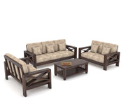 X-Sofa 7 Seater Solid Wood Sofa (Walnut Finish)