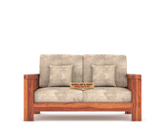New Outer 2 Seater Solid Wood Sofa (Honey Finish)