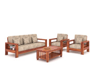 New Outer 5 Seater Solid Wood Sofa (Honey Finish)